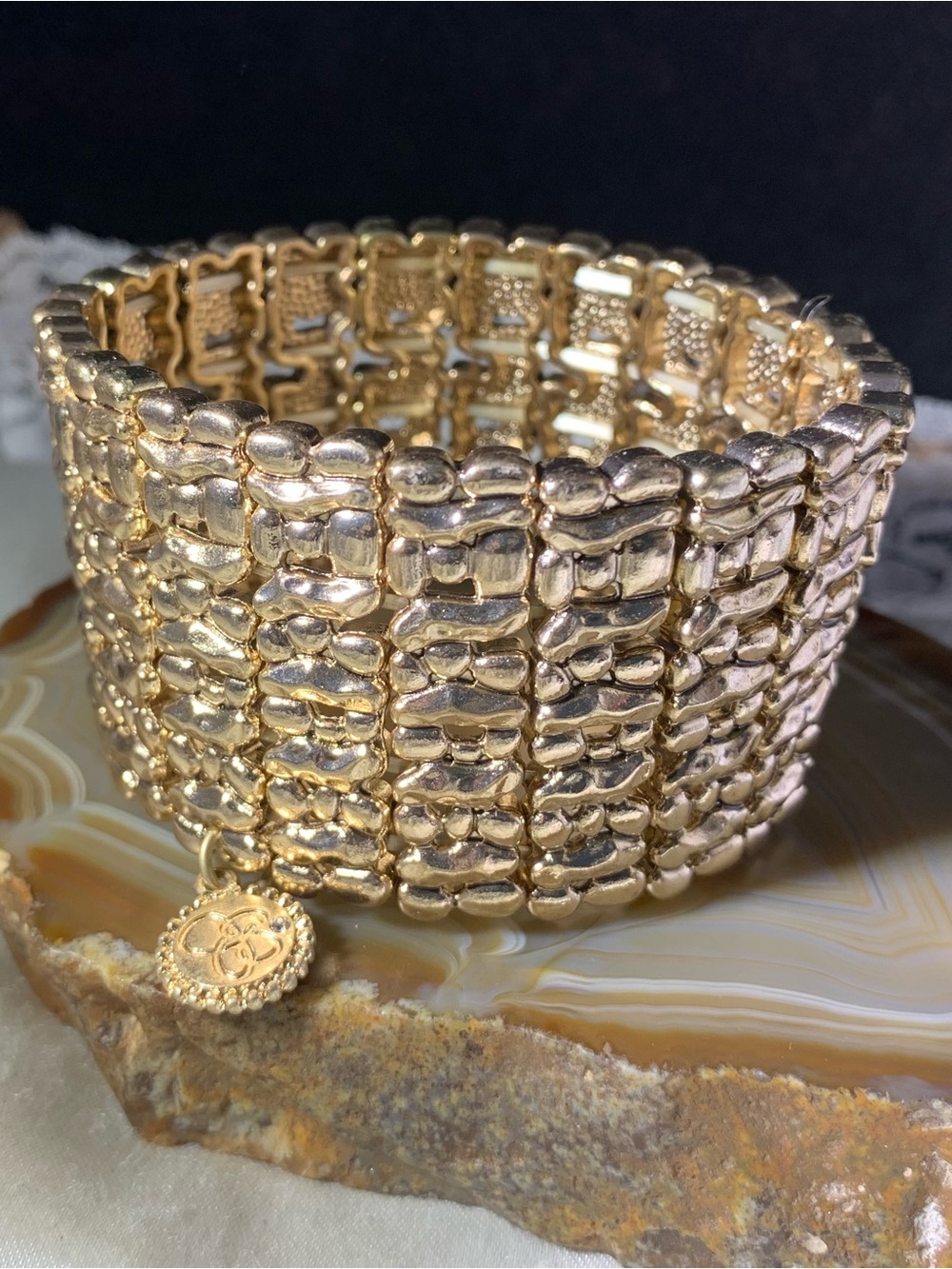 Jessica Simpson Gold-Tone Multi-Row Stretch Bracelet